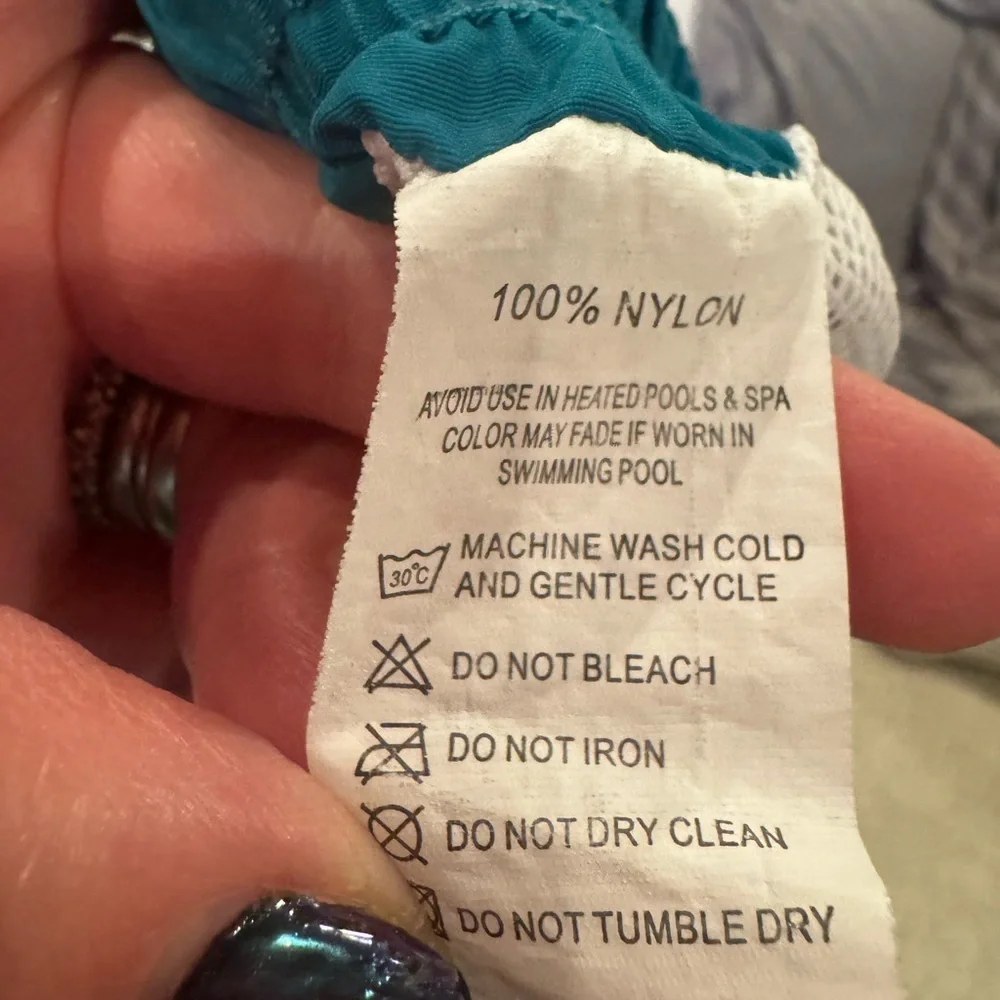 Maamgic Men’s Swim Shirts Swimwear Trunks Mesh Lining Quick Dry Turquoise Sz M